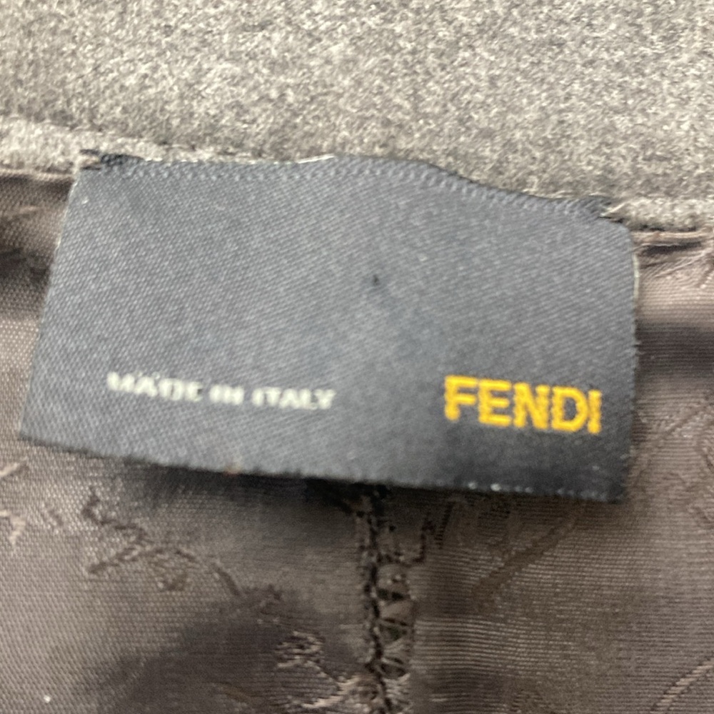 FENDI Gray Wool/Cashmere Blend Pleated High Waist Skirt, Size F40 - Picture 6 of 8